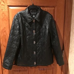 Women’s Black Leather Jacket Dialogue Brand Sz XS